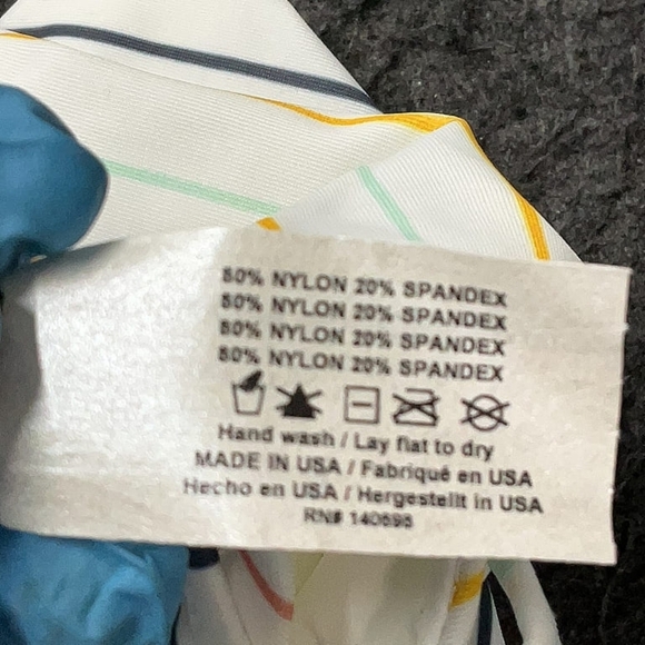 Tavik+ Striped Lace-Up One Piece Swimsuit Yellow Ivory Size S - Picture 6 of 6